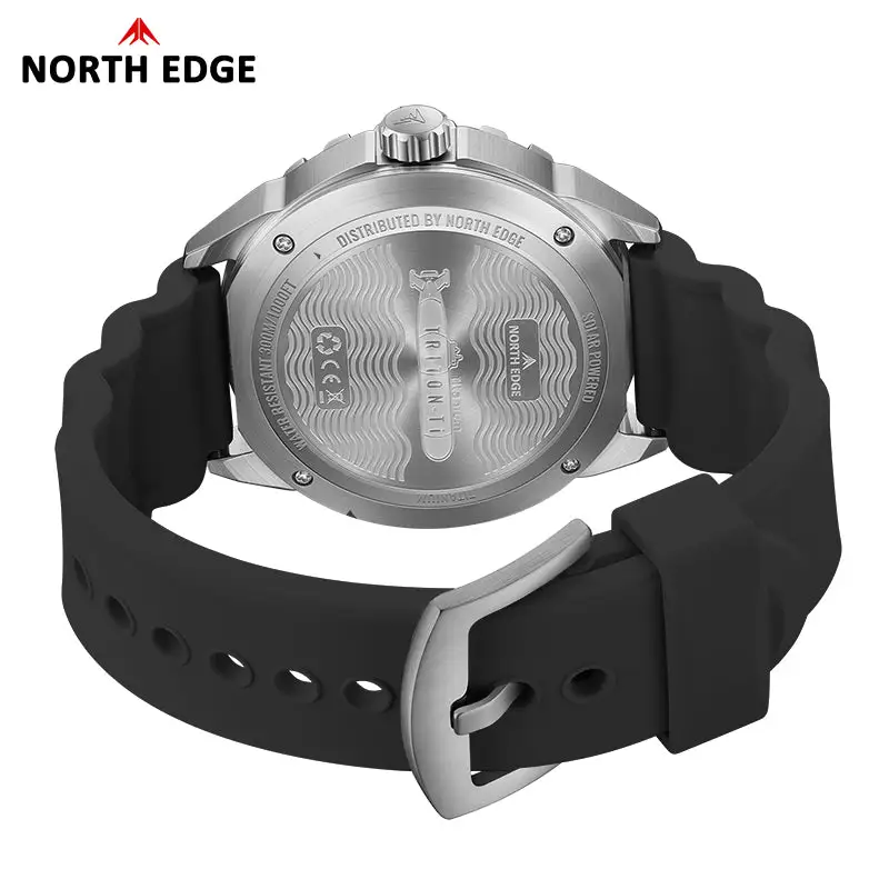 North Edge Titanium Lightweight Solar Dive Watch TRITON-TI- Never needs a battery replacement