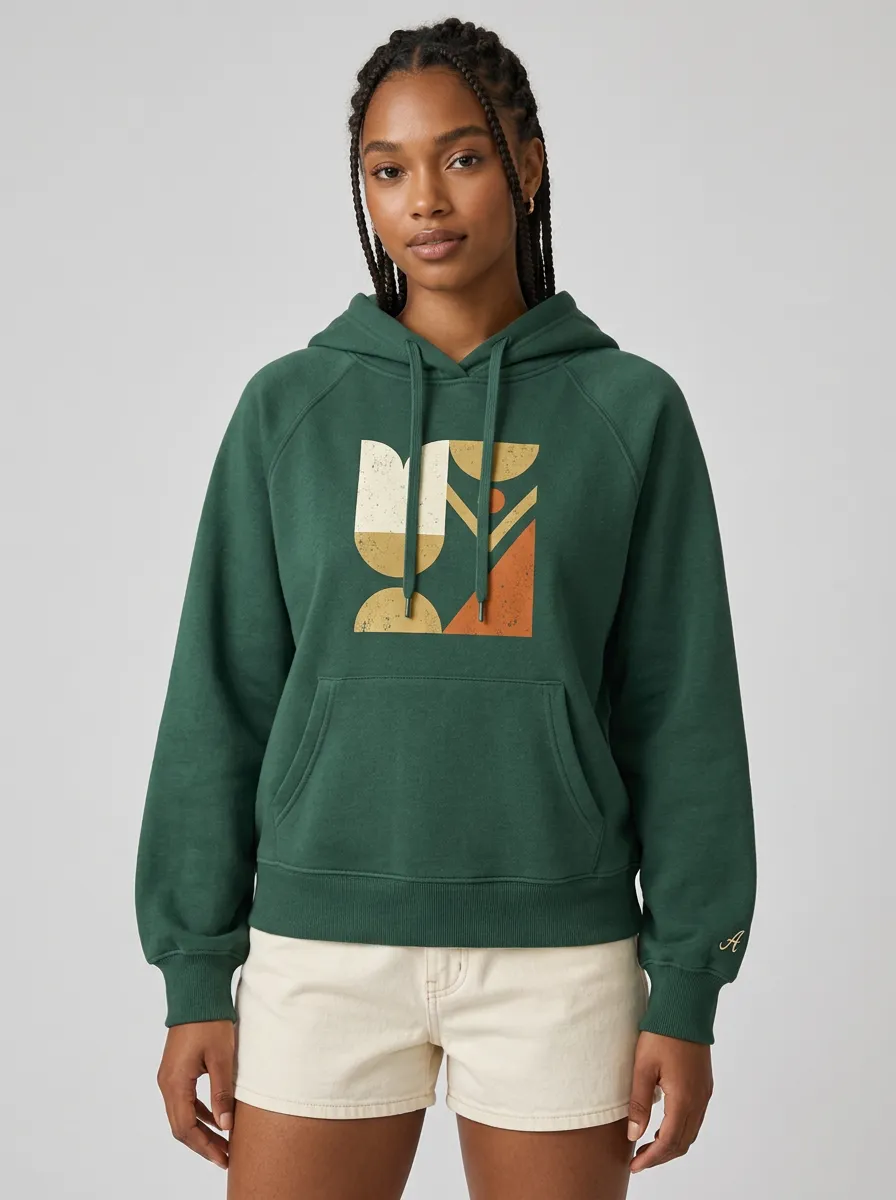 Women's Abstract Geometric Art Printed Hoodie