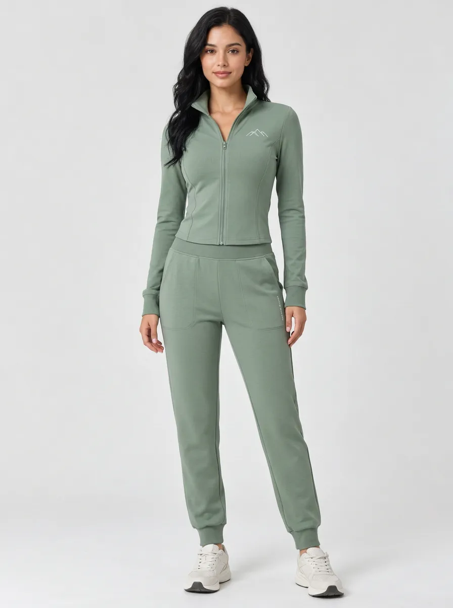 Women's Outdoor Hiking Lover Mountain Zip-up Tracksuit