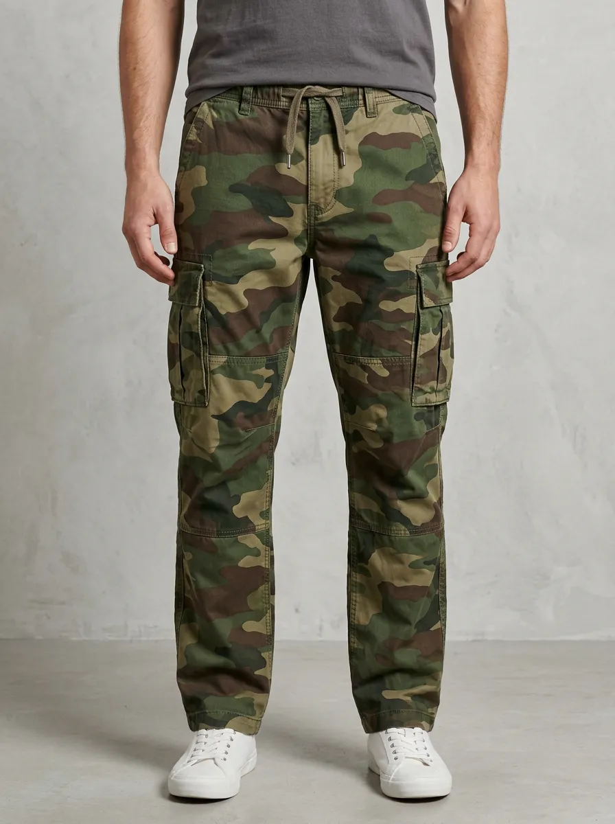 Men's Camouflage Zip Fly Cargo Pants