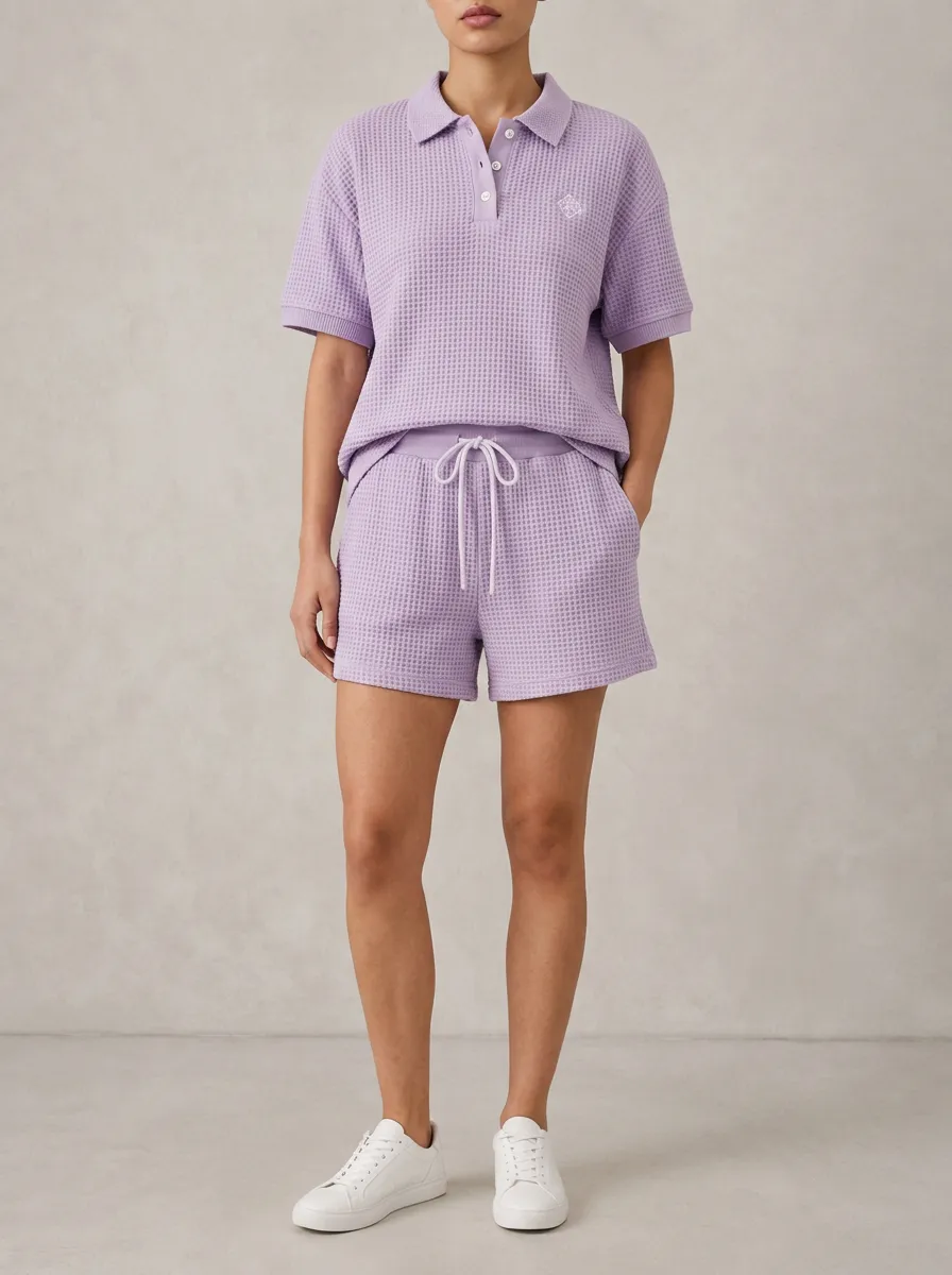 Unisex Heritage Waffle Knit Polo Shirt