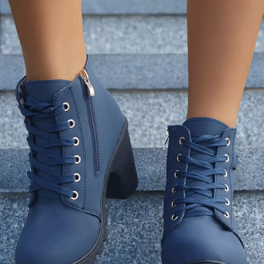 Essential Lace-Up Block Heel Boots
