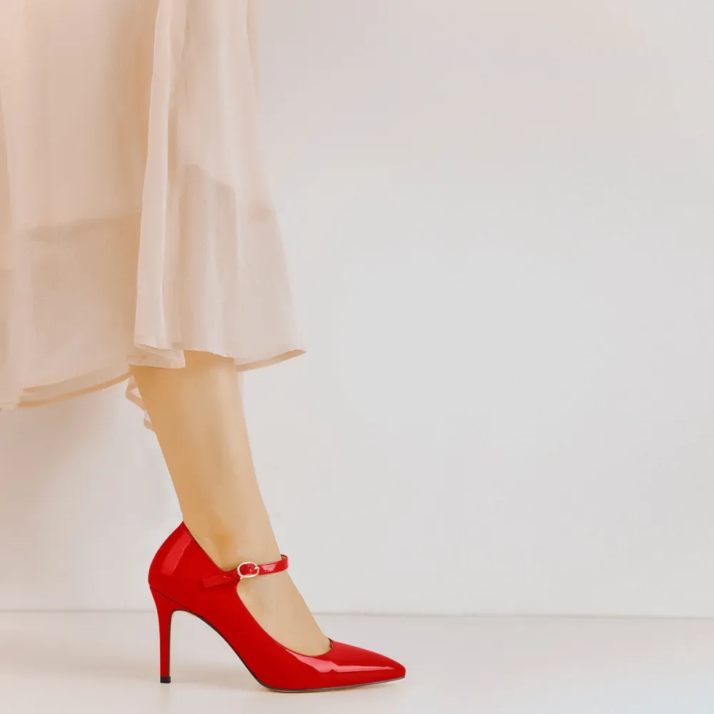 Minimal Patent Finish Pointed Toe Stiletto Pumps