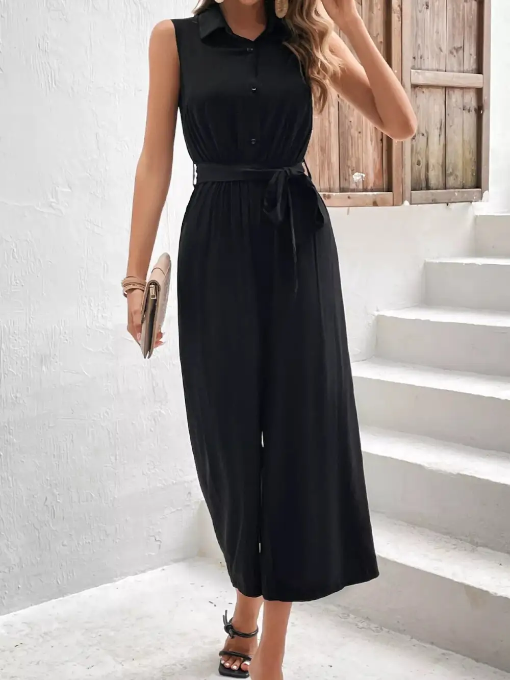 Sleeveless Wide Leg Soft Jumpsuit