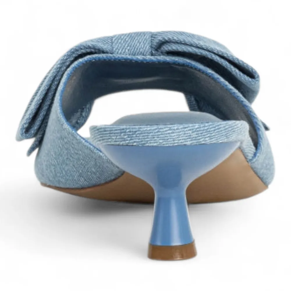 Ella Chic Bow Kitten Heel Mule
