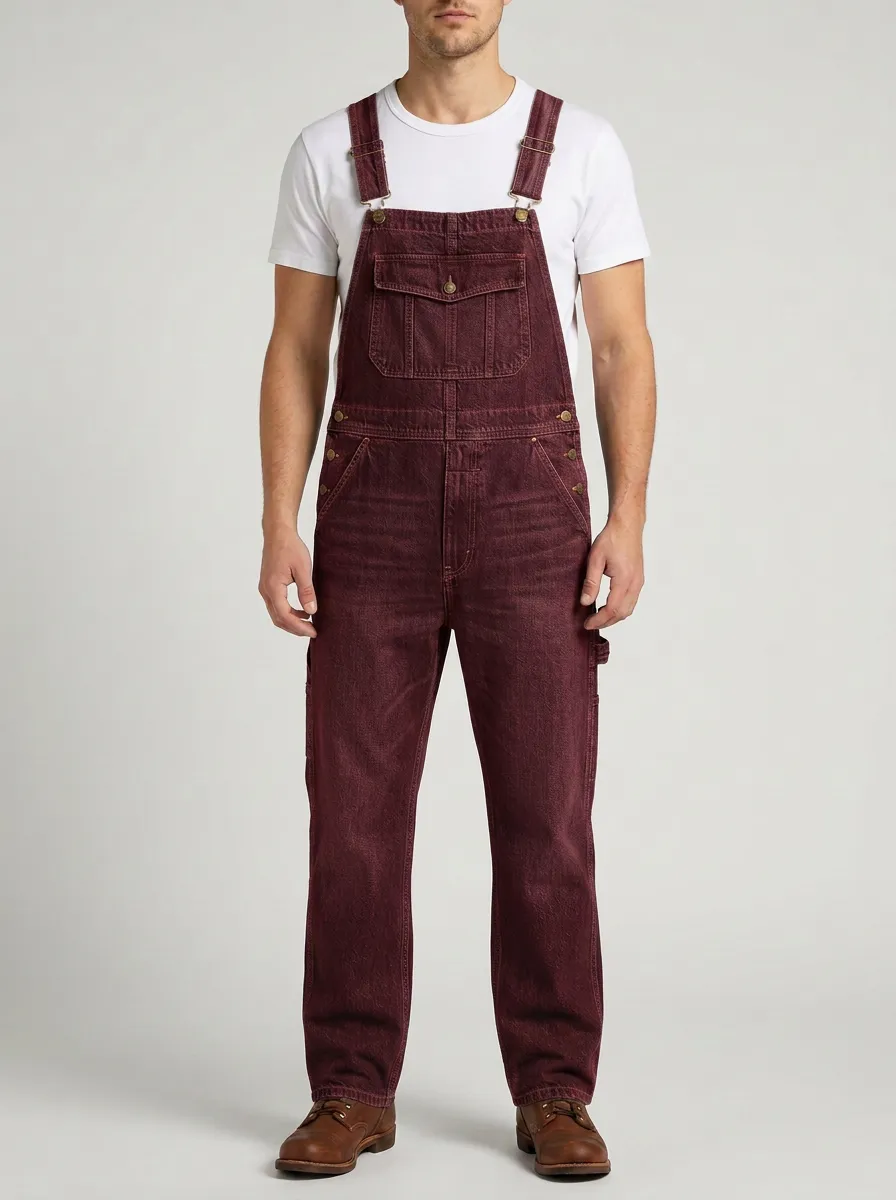 Men's Classic Vintage Blue Denim Bib Overalls