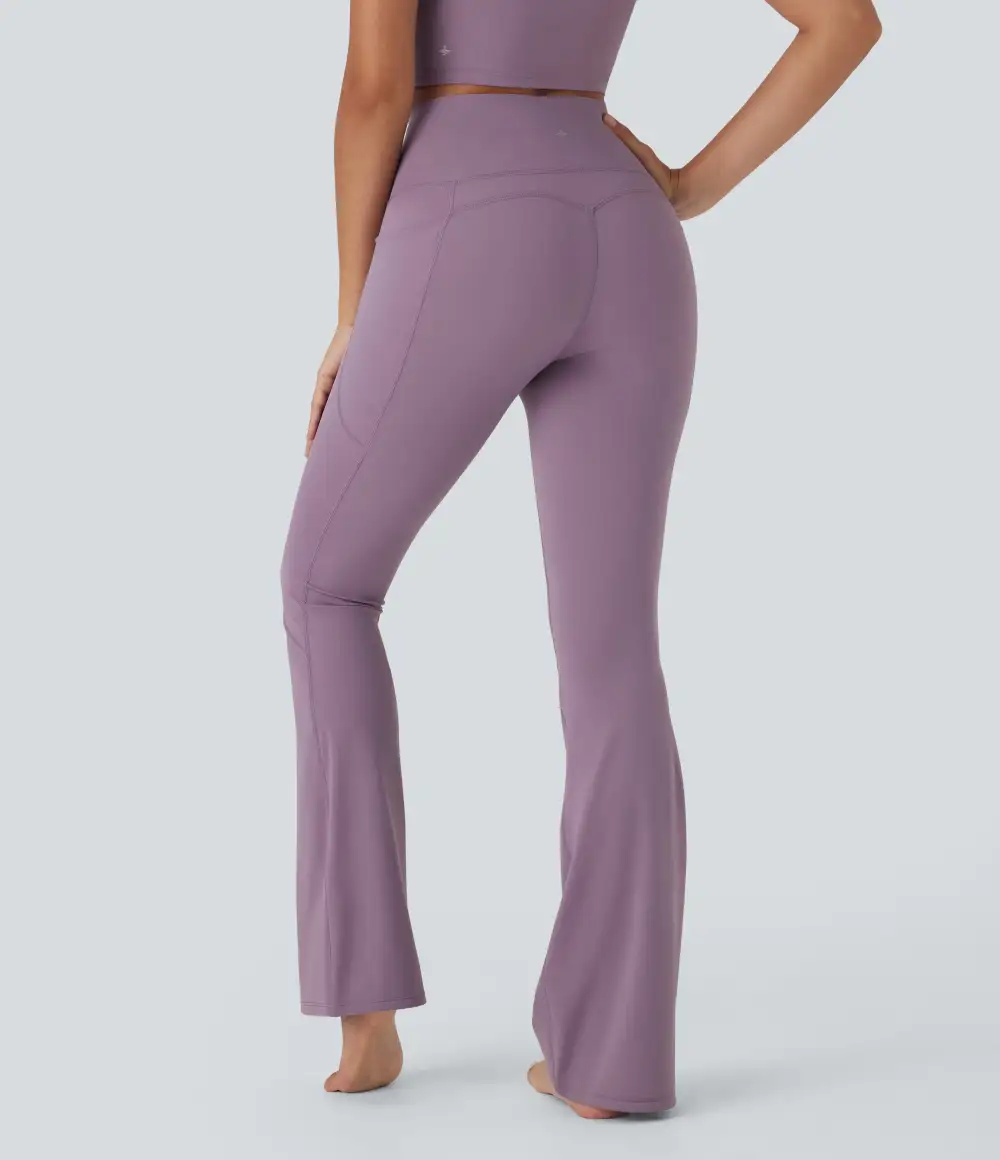 UltraSculpt Cool Quick Dry SoCinched High Waisted Tummy Control Yoga Bootcut Leggings-UPF 50+ with Pockets