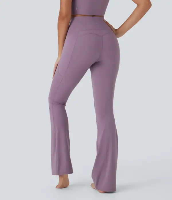 UltraSculpt Cool Quick Dry SoCinched High Waisted Tummy Control Yoga Bootcut Leggings-UPF 50+ with Pockets