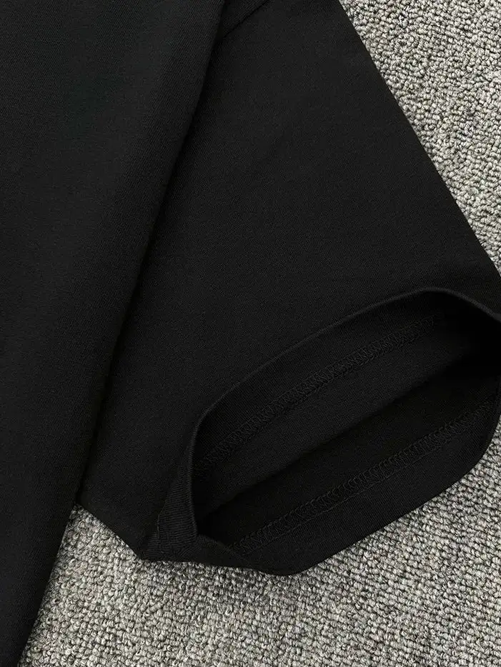 Woven Crew Neck Short Sleeve Tee