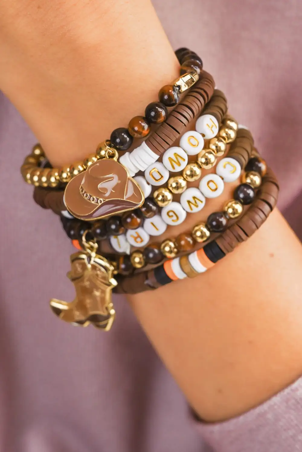 Western Message Stretch Bracelet Set