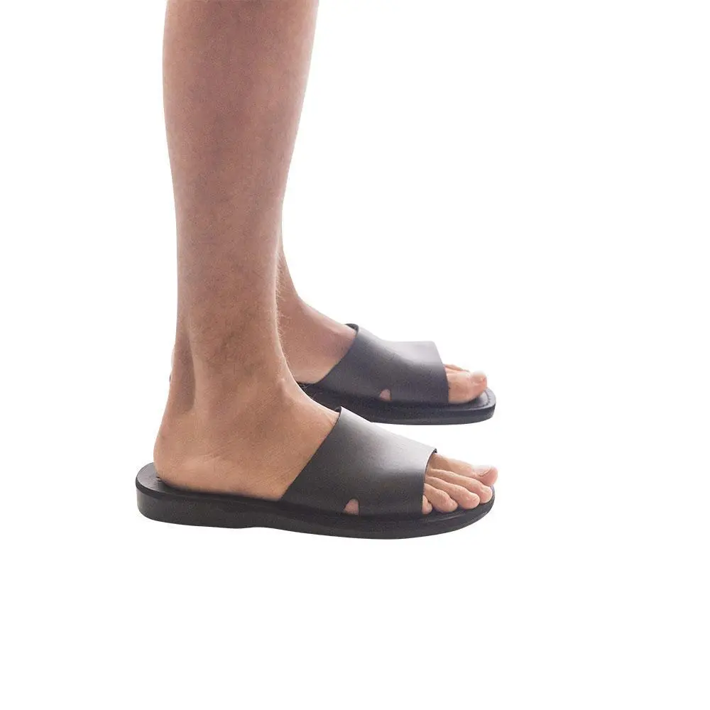 Everyday Leather Wide Strap Slide Sandals