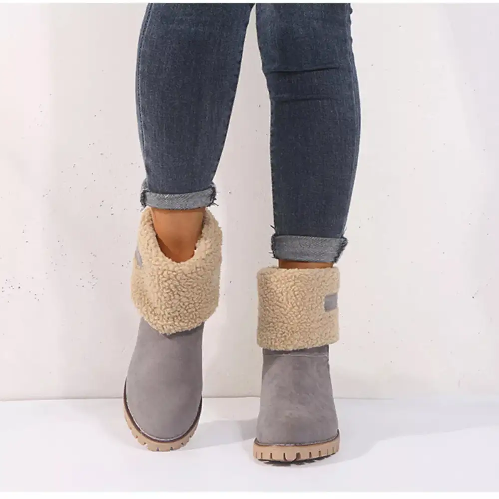 Round Toe Block Heels Boots