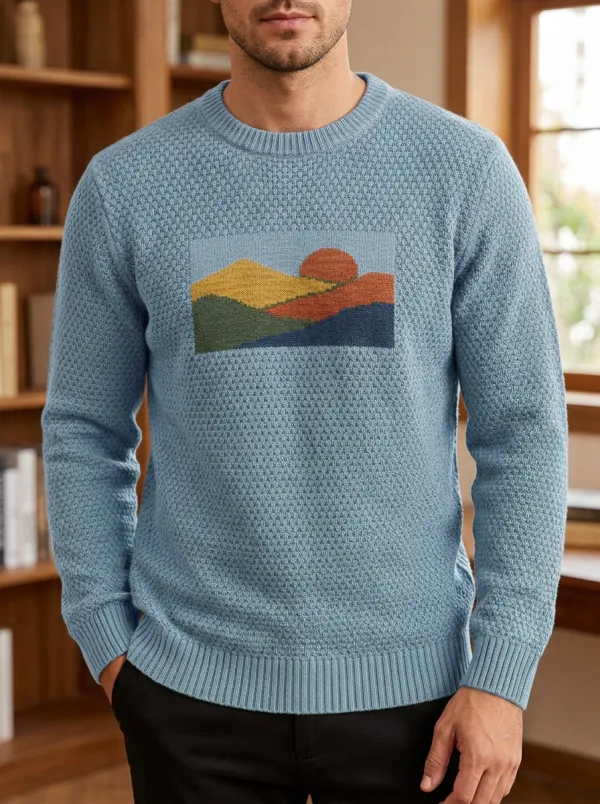 Men's Mountain Sunset Crewneck Sweater