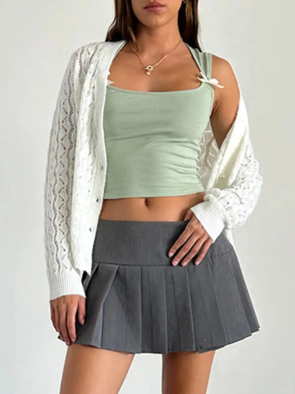 Square-Neck Cropped Ribbed Tank Top