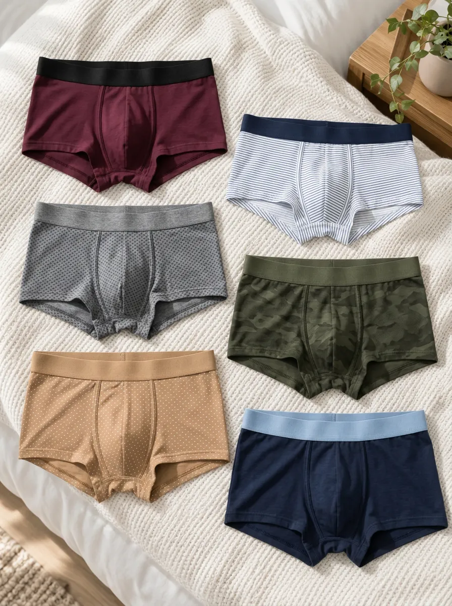Men's Mixed Pattern Trunk Briefs Six Pack