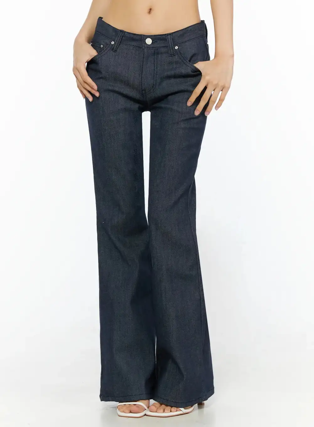 Pocketed Low-Rise Bootcut Jeans