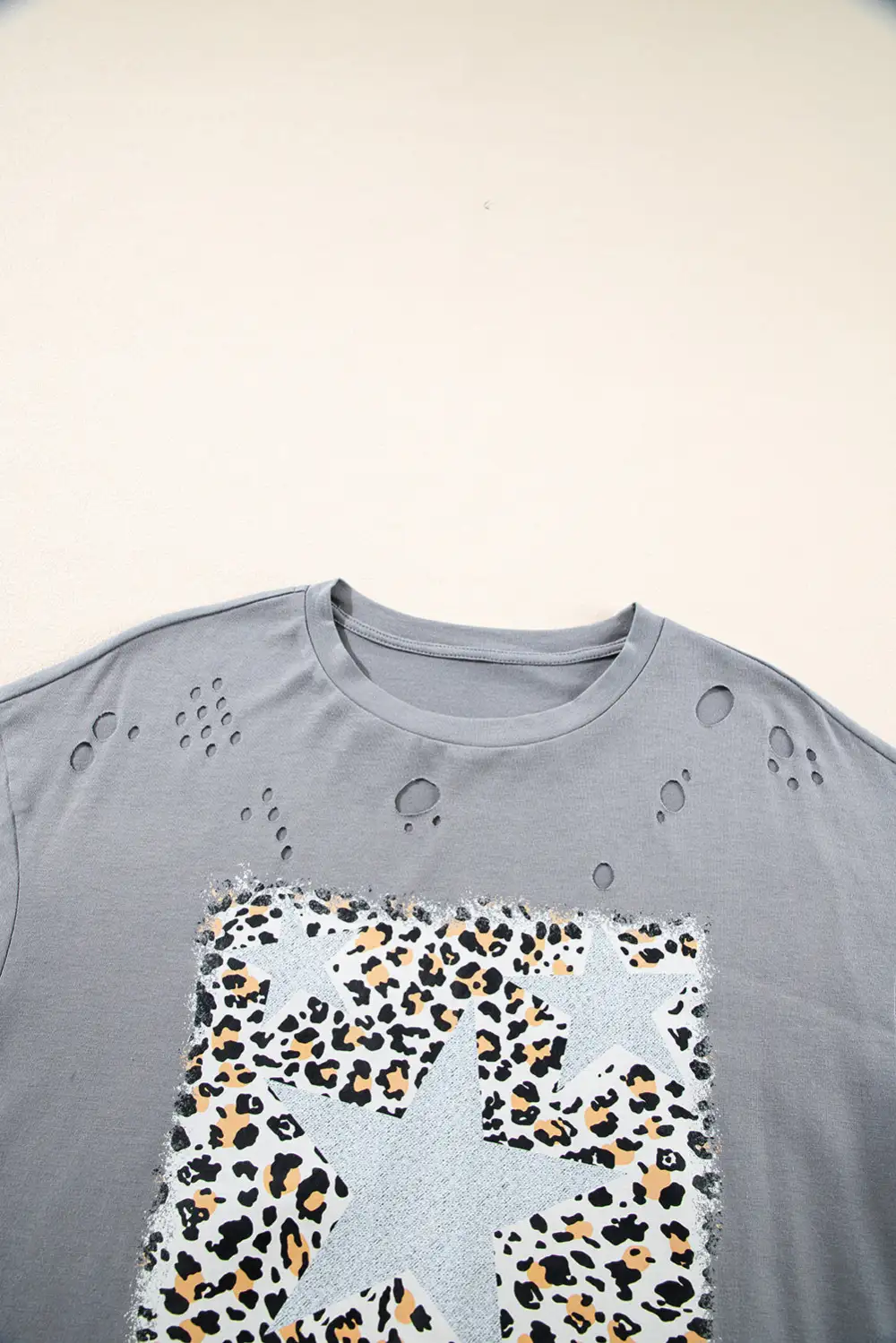 Medium Grey Stars Leopard Graphic