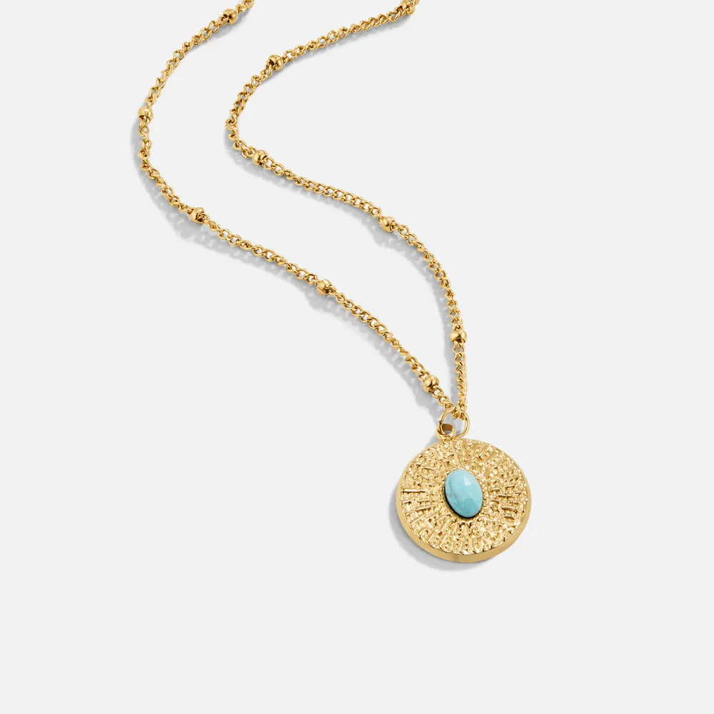 Turquoise Coin Necklace