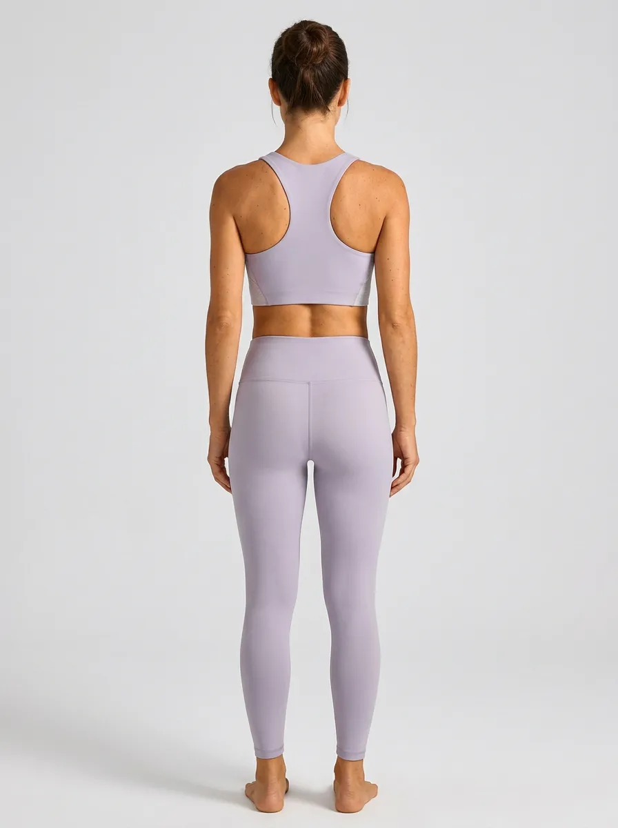 Racerback Scoop Neck Geometric Detail Women's Sports Bra