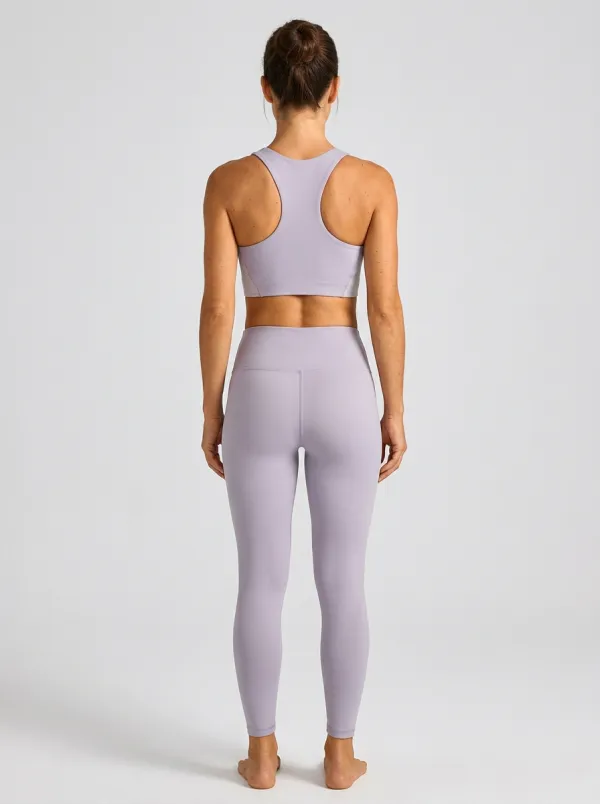 Racerback Scoop Neck Geometric Detail Women's Sports Bra
