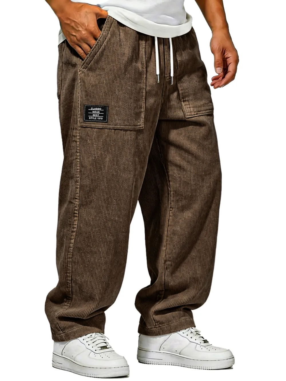 Corduroy Pocket Seamed Trousers