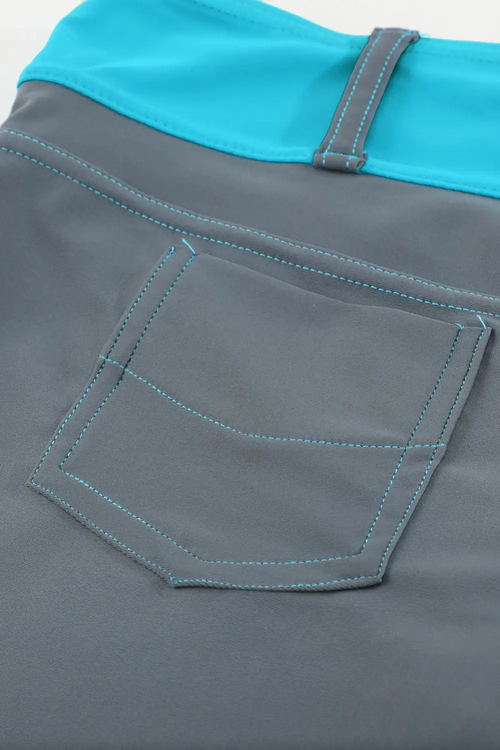Swimwear Coral Waistband Faux Denim Sports Shorts