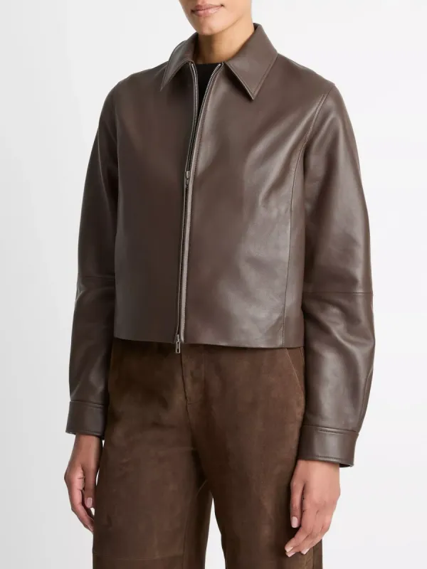 Cropped Leather Jacket