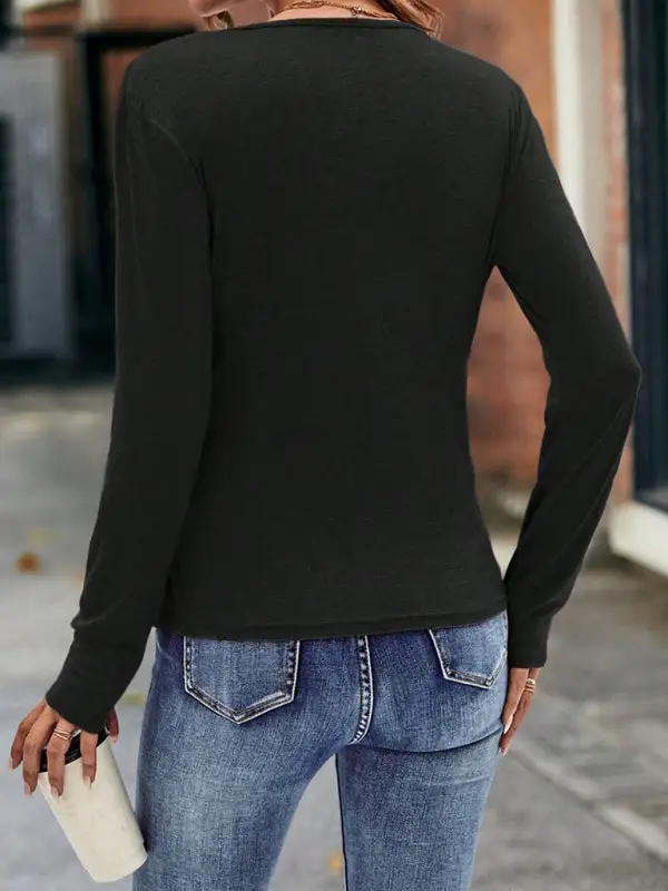 V-Neck Knit Fashion Top