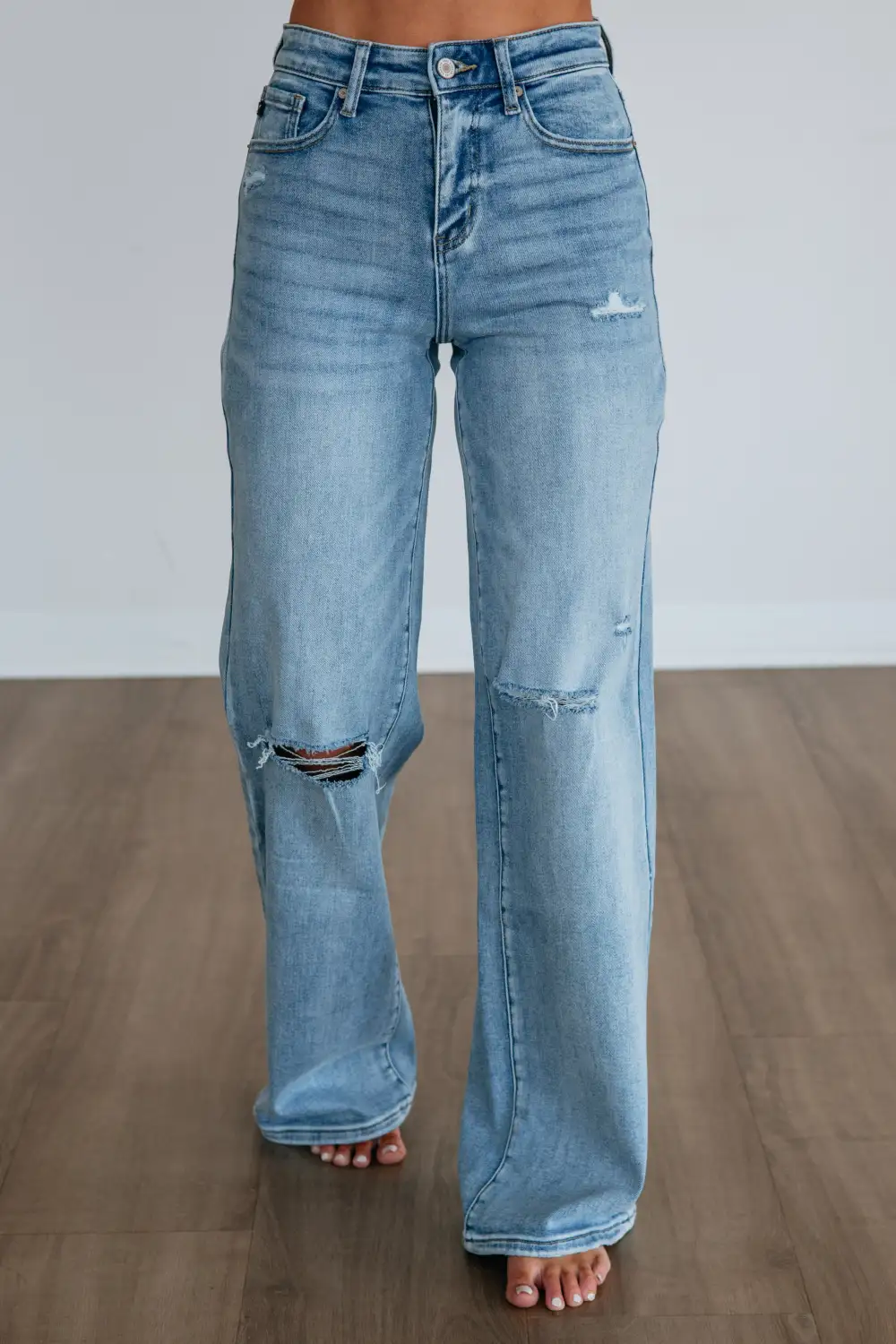 Women's High Rise Wide Leg Long Length Jeans