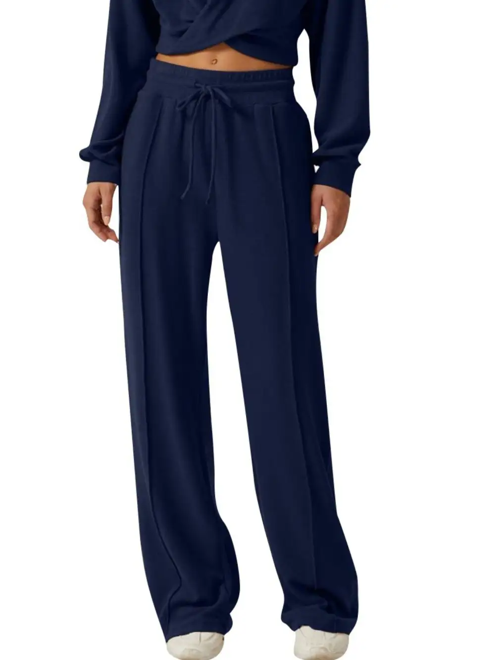 Twist Front Long Sleeve Top and Pants Set