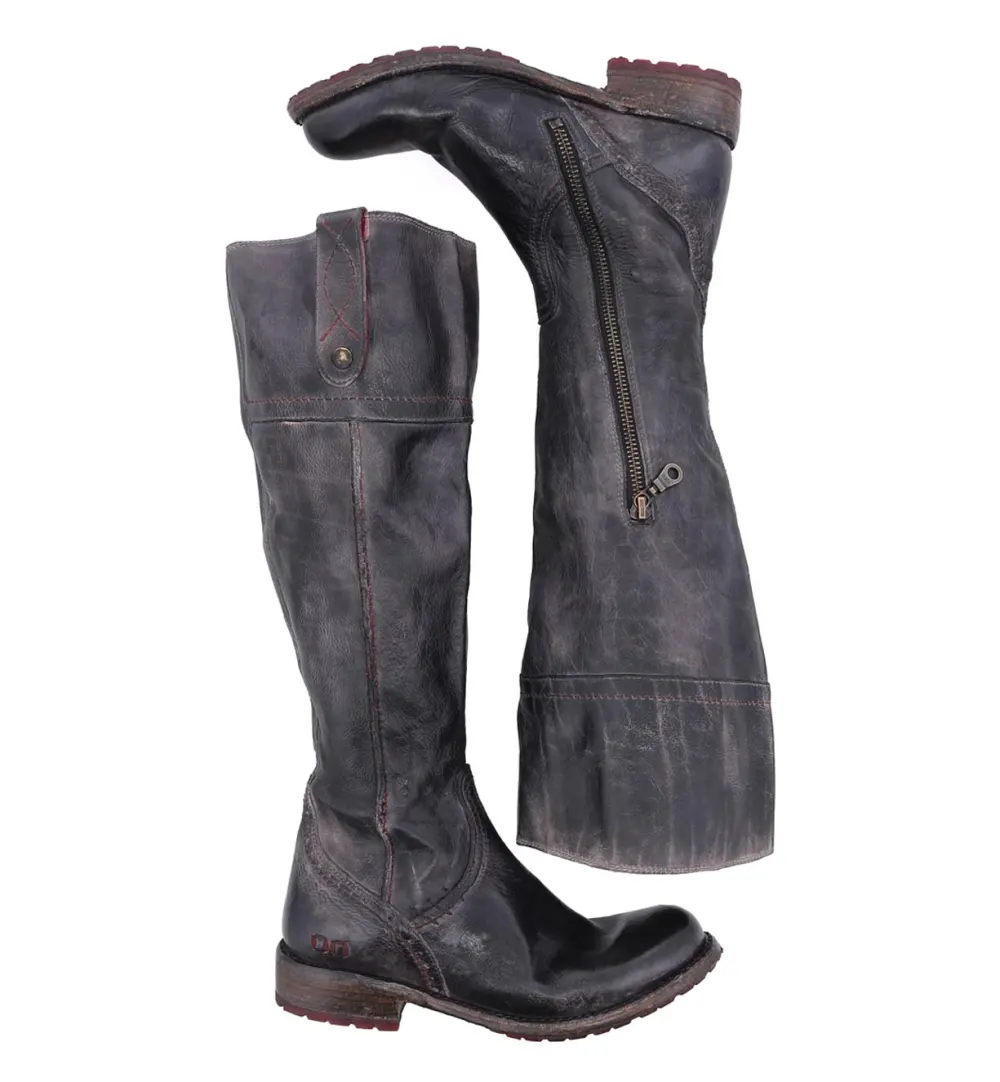 Lug-Sole Streamlined Wide-Calf Tall Boots