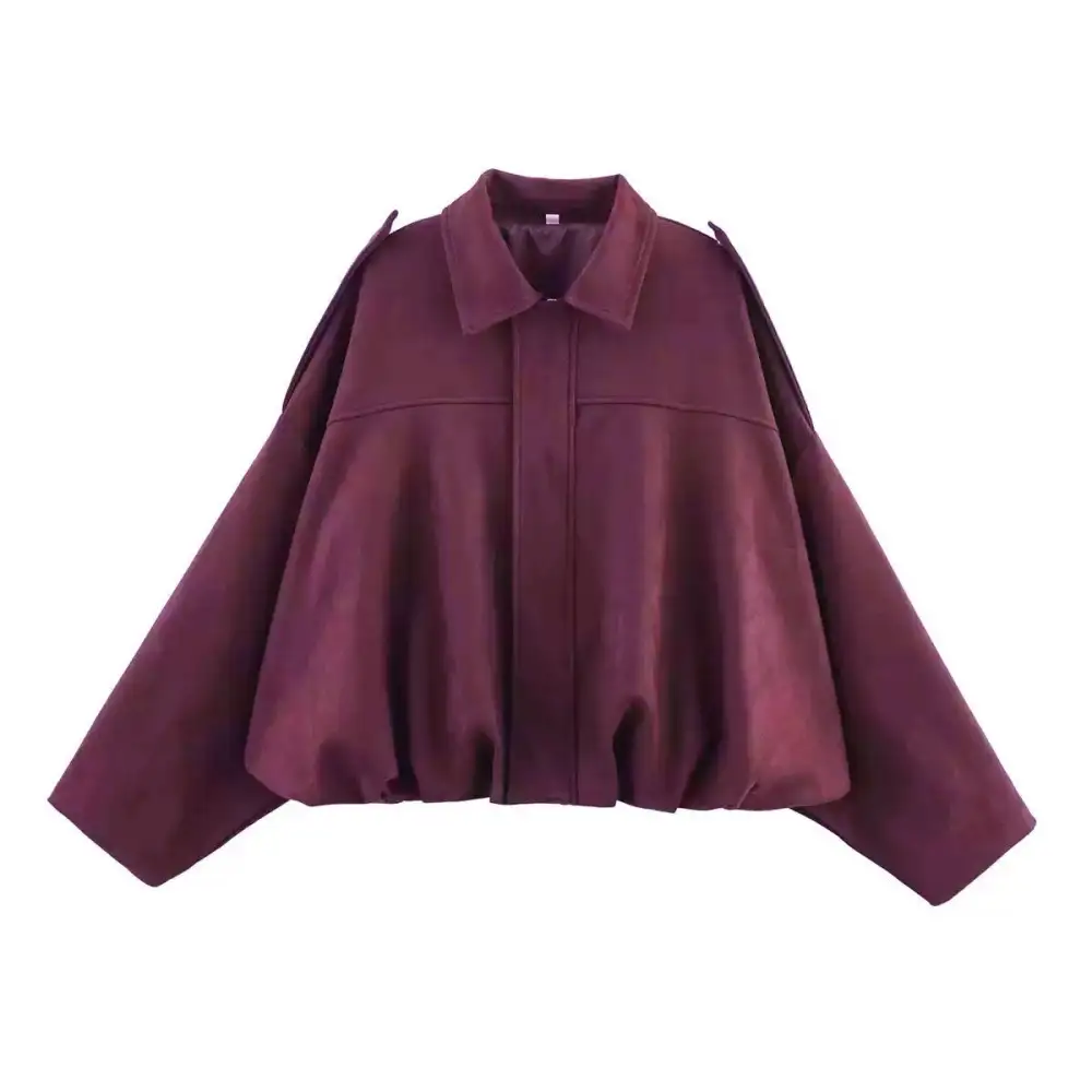 Relaxed Suede Fleece Casual Outerwear Jacket