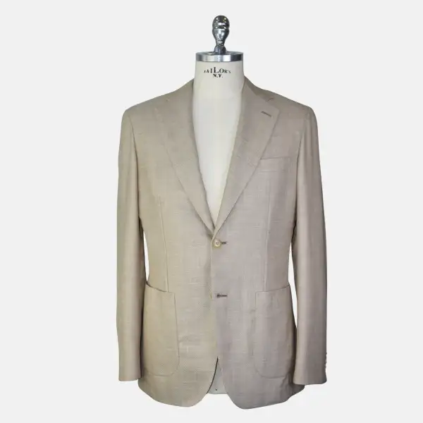 Herringbone Wool Silk Blazer Jacket