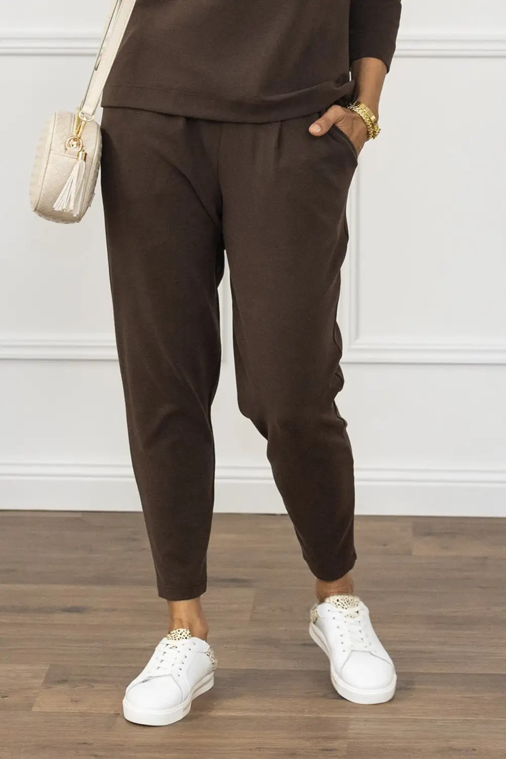 Viscose Mid Rise Elastic Waist Pants