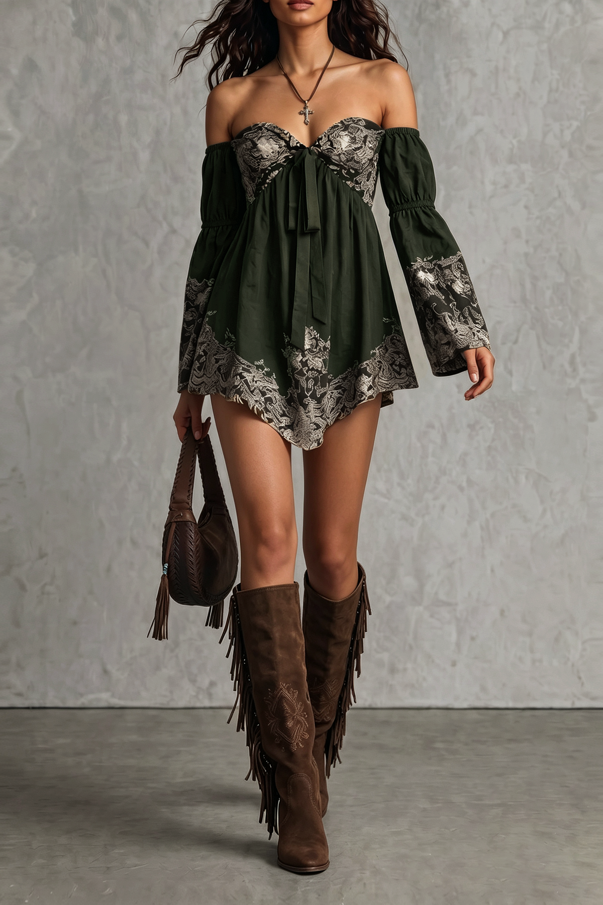 Off Shoulder Floral Mini Dress