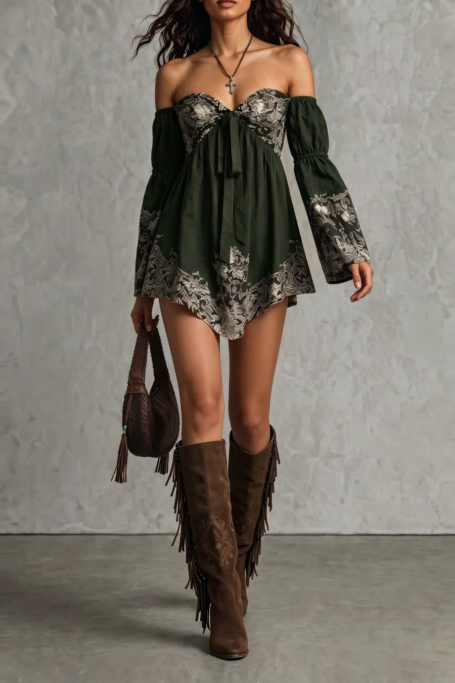 Off Shoulder Floral Mini Dress