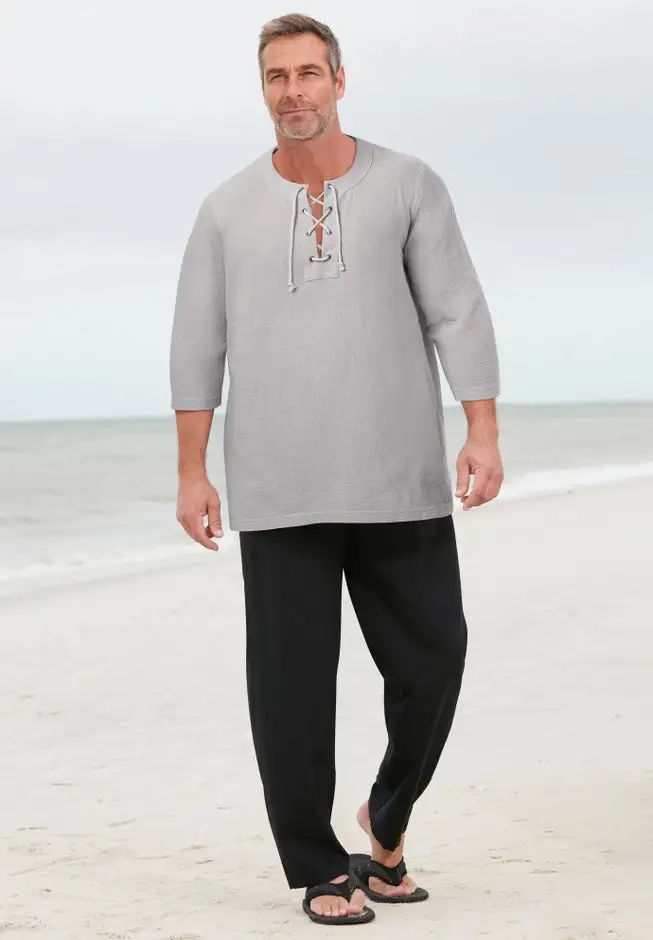 Gauze Lace-Up Shirt