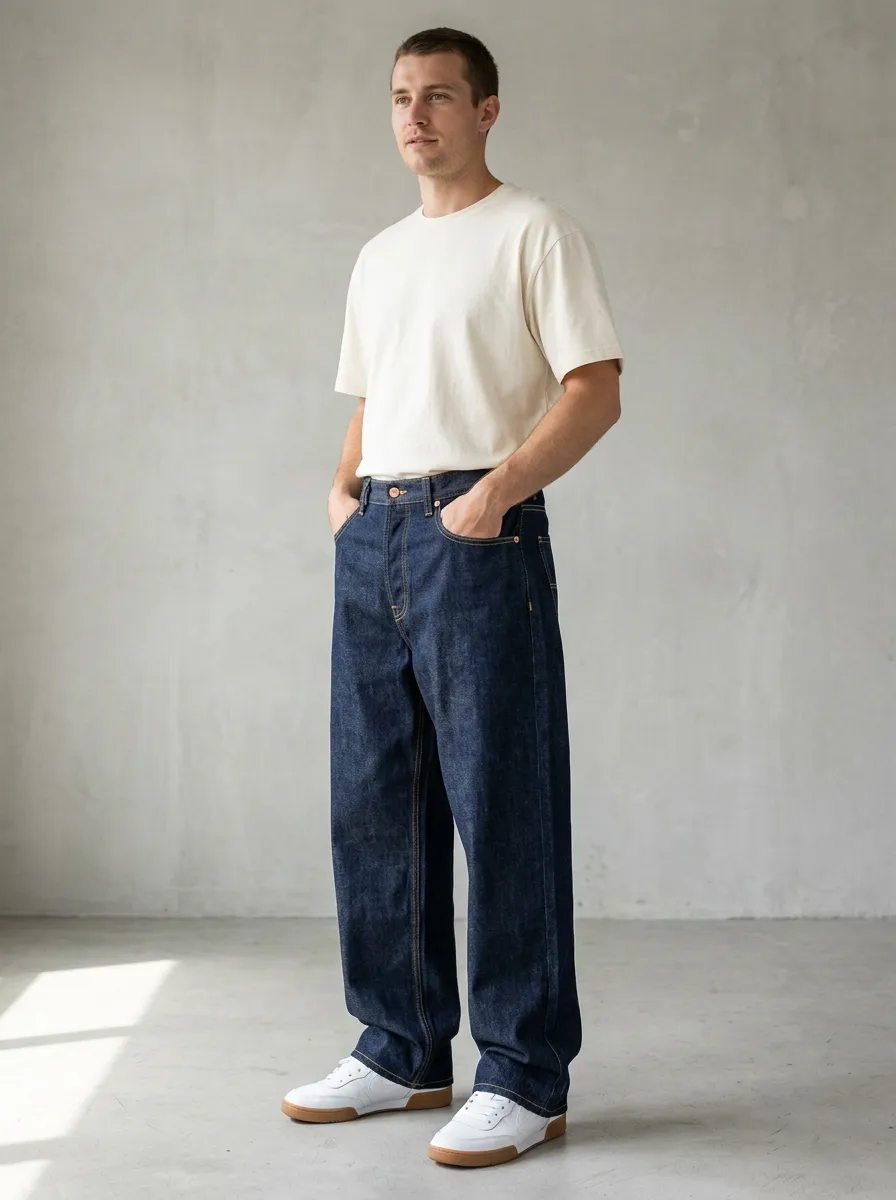 Men's Loose Street Wide Leg Jeans