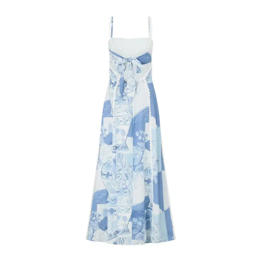 Classic Printed Square Neck Cami Maxi Dress