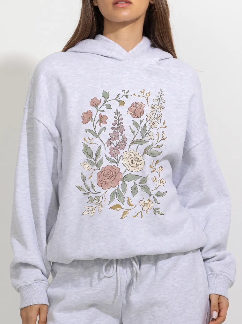 Women's Botanical Floral Garden Printed Hoodie