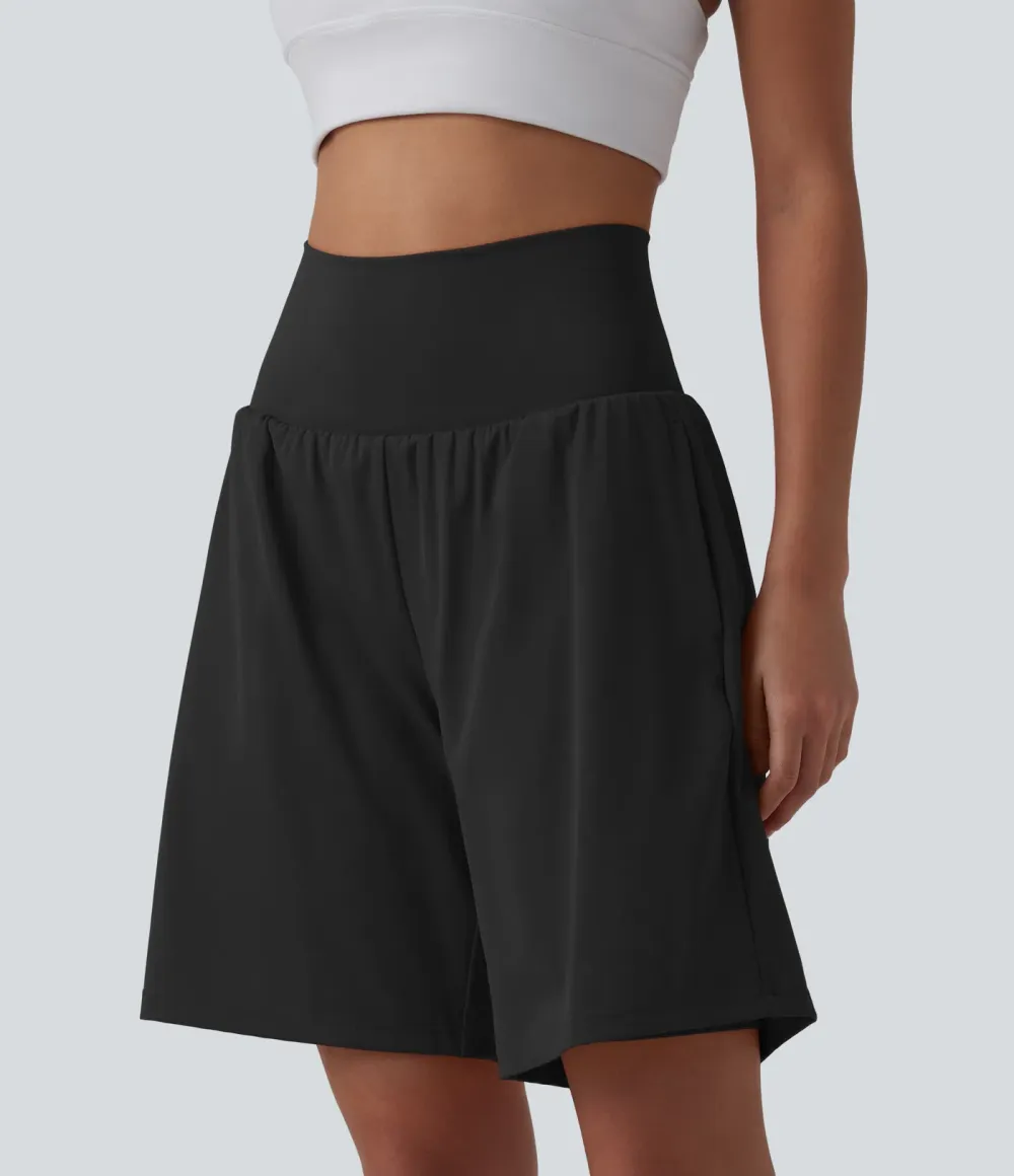 SoftlyZero Airy Super High Waisted 2-in-1 Cool Touch Yoga Shorts 9