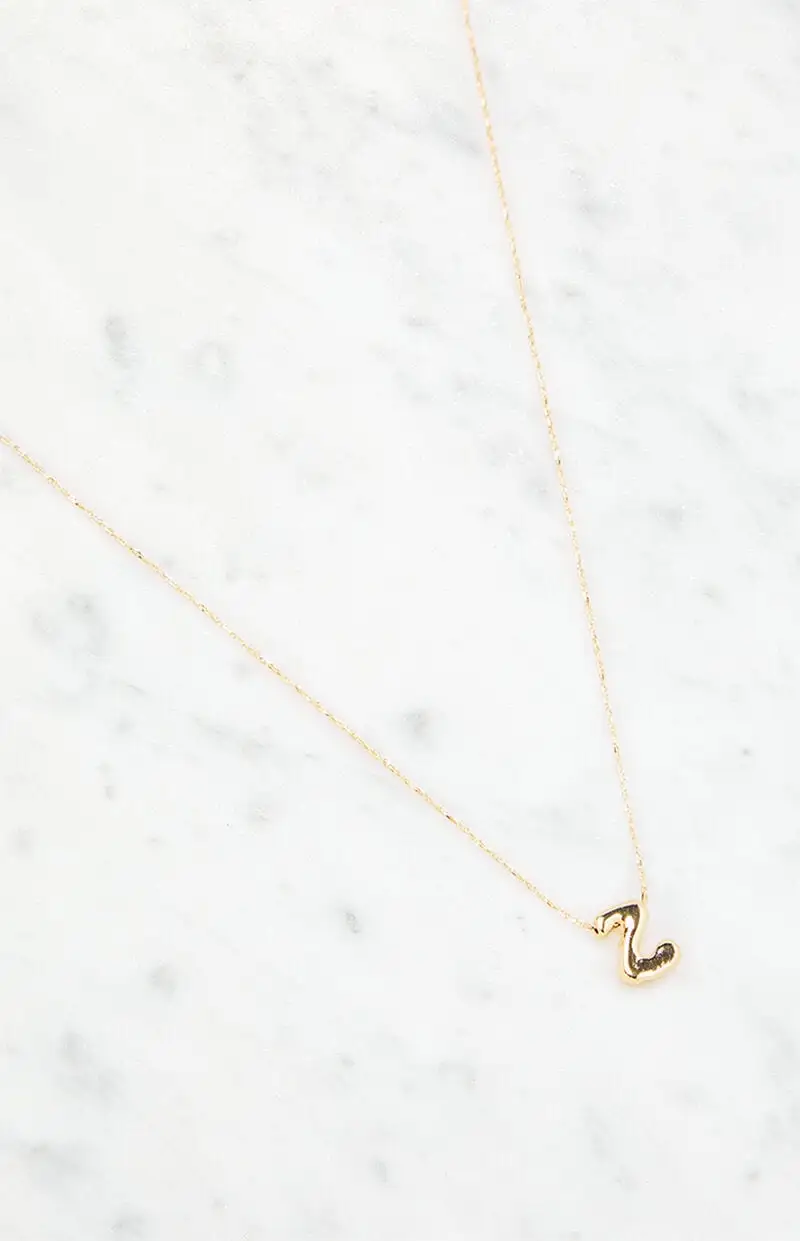 LA Hearts Z Initial 14K Gold Plated Necklace