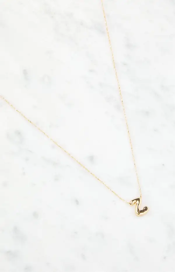 LA Hearts Z Initial 14K Gold Plated Necklace