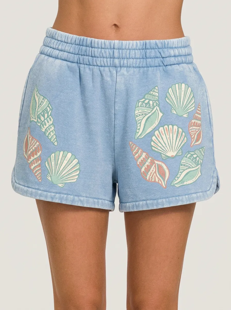 Women's Coastal Seashell Printed Shorts