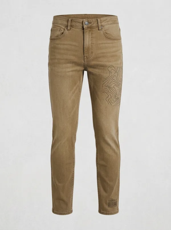 Men's Ridge Outdoor Explorer Topographic Map Printed Stretch Jeans