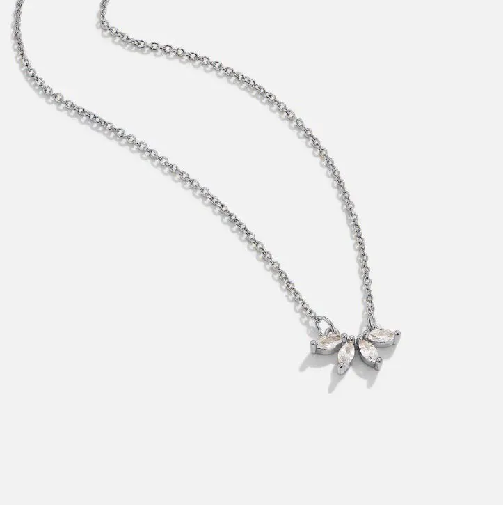 Adjustable Crystal Leaf Pendant Necklace