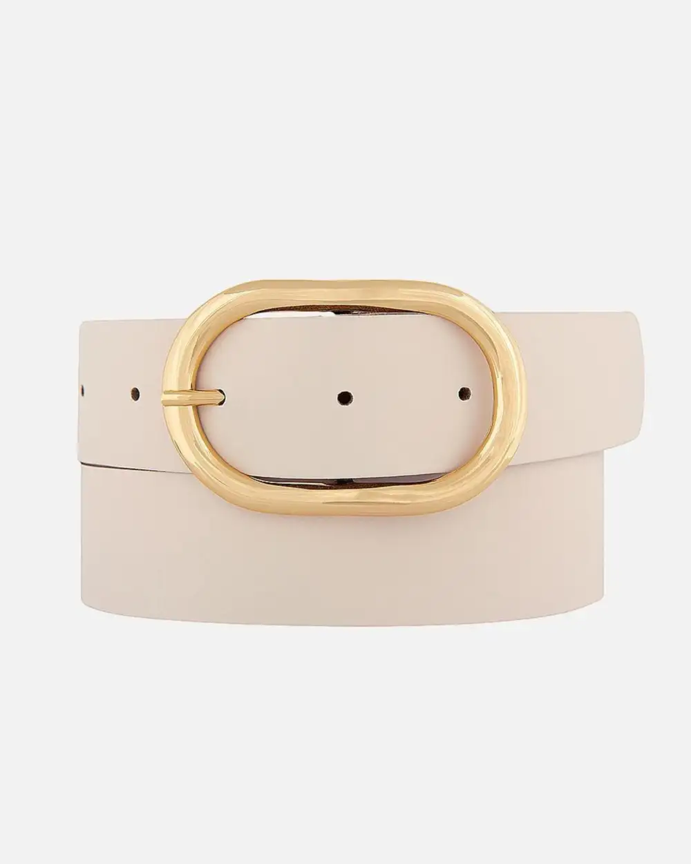 Oval Buckle Leather Waist Belt