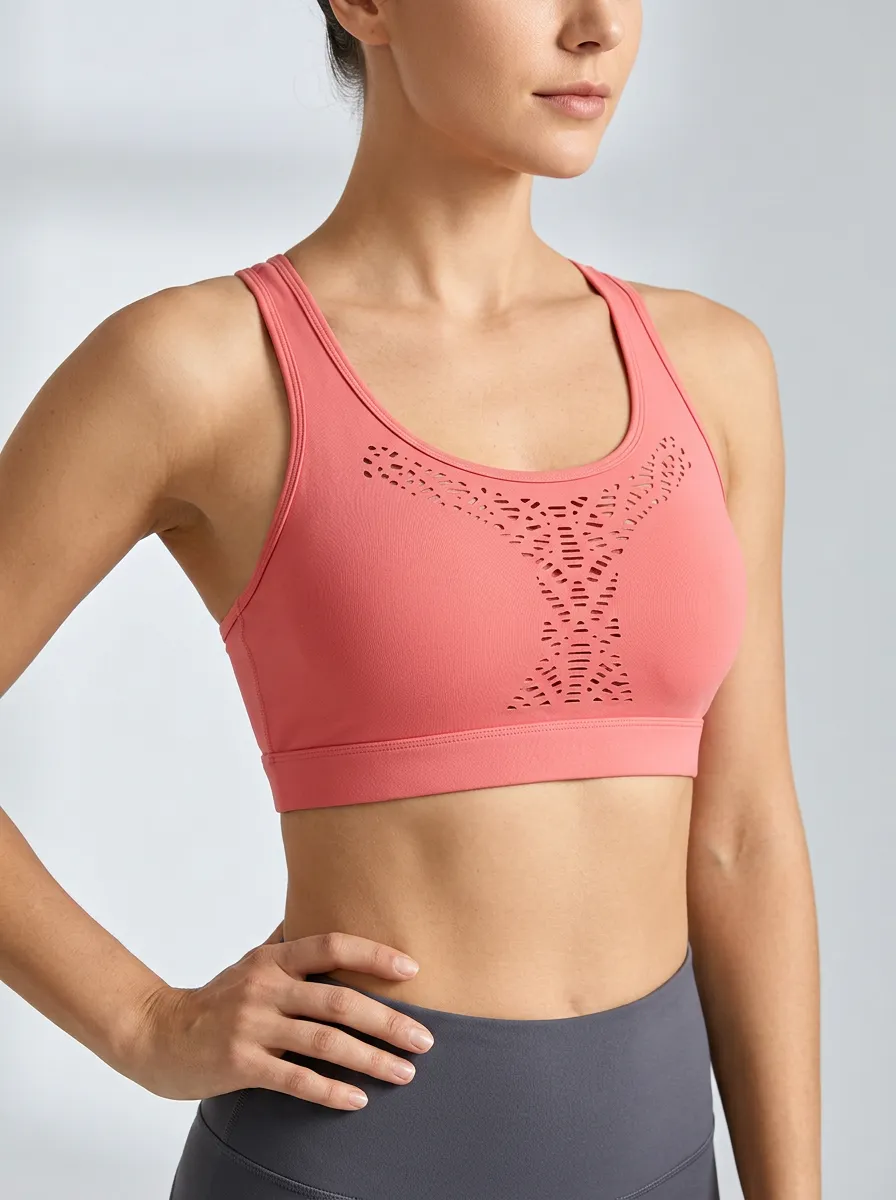 Modern Laser-Cut Silhouette Women's Sports Bra