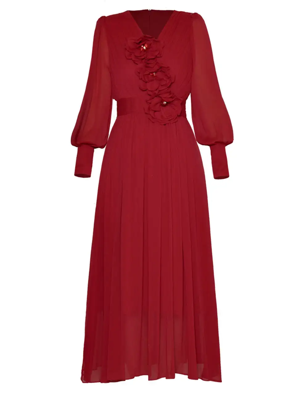 Chiffon Romantic Lantern Maxi Dress