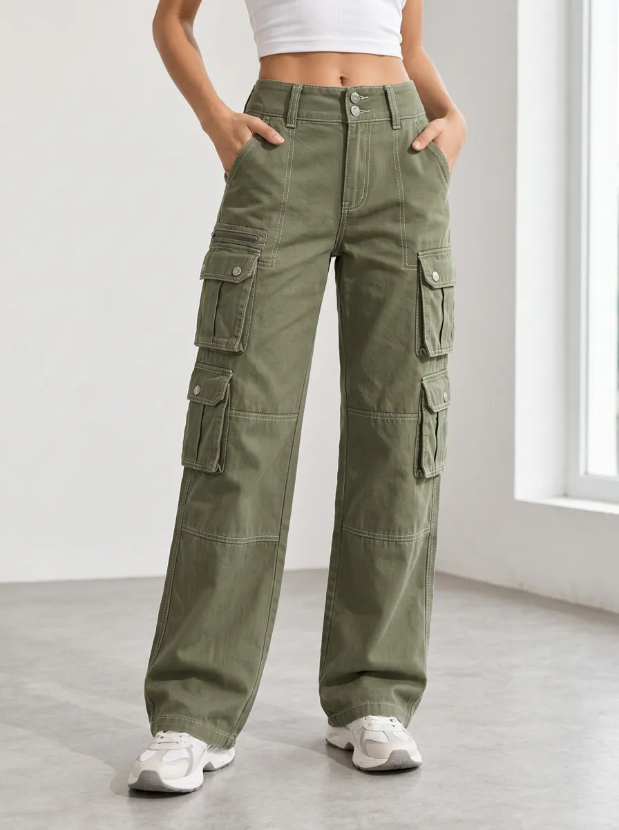 Women's Comfort Move Cargo Multi-Pocket Straight Leg Pants